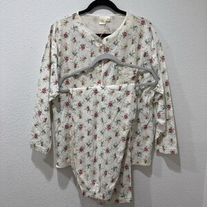 Vintage Victoria Secret London Gold Label Floral Print Pajama Set Sz S NEW